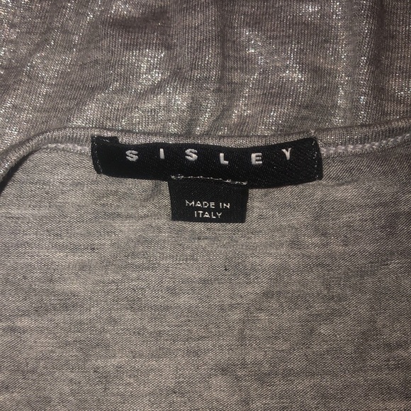 SISLEY SHINY SILVER DRESS WITH PEEK A BOO CUT OUT SIZE XS - Picture 3 of 5